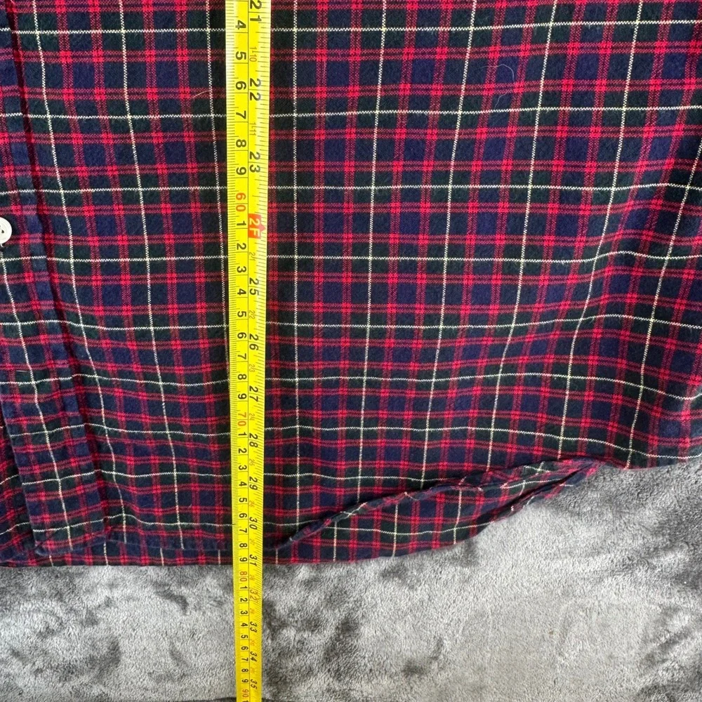 Polo Ralph Lauren Mens XL Classic Fit Plaid Button Down Shirt Navy Red Green